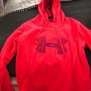 Under Armour sweatshirt. Bright coral color